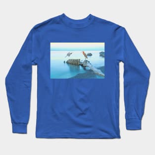 Reddish Egrets at the Coast Long Sleeve T-Shirt